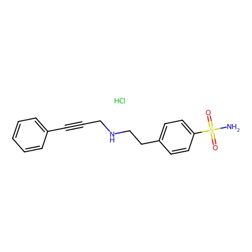 4-{2-[(3-Phenyl-2-propyn-1-yl)amino]ethyl}benzenesulfonamide hydrochloride structure