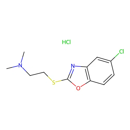 2-((5-chlorobenzo[d]oxazol-2-yl)thio)-N,N-dimethylethanamine hydrochloride structure