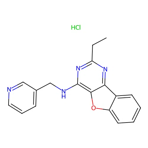2-ethyl-N-(pyridin-3-ylmethyl)benzofuro[3,2-d]pyrimidin-4-amine hydrochloride structure