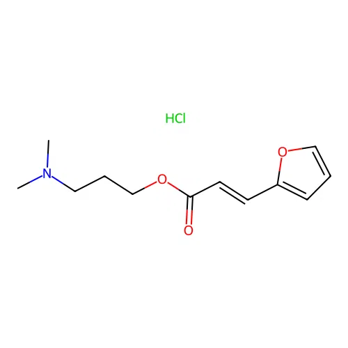 (E)-3-(dimethylamino)propyl 3-(furan-2-yl)acrylate hydrochloride structure