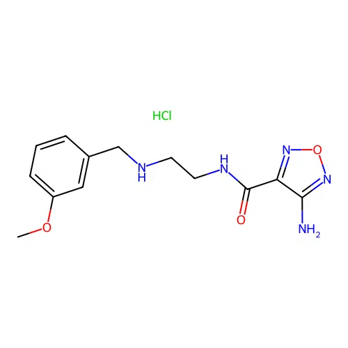 4-amino-N-(2-((3-methoxybenzyl)amino)ethyl)-1,2,5-oxadiazole-3-carboxamide hydrochloride structure