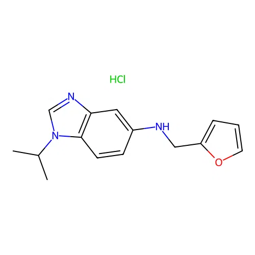 Furan-2-ylmethyl-(1-isopropyl-1H-benzoimidazol-5-yl)-amine structure