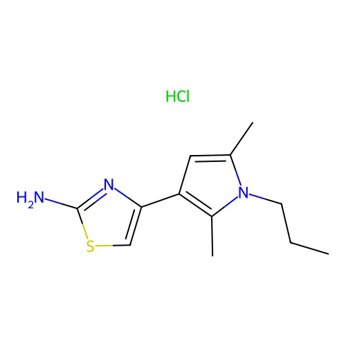 4-(2,5-dimethyl-1-propyl-1H-pyrrol-3-yl)-1,3-thiazol-2-amine hydrochloride structure