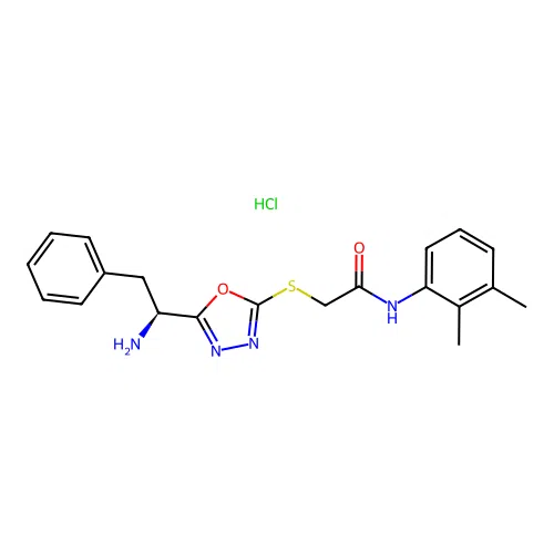 (S)-2-((5-(1-amino-2-phenylethyl)-1,3,4-oxadiazol-2-yl)thio)-N-(2,3-dimethylphenyl)acetamide hydrochloride structure