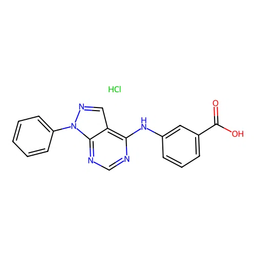 3-(1-Phenyl-1H-pyrazolo[3,4-d]pyrimidin-4-ylamino)-benzoic acid structure