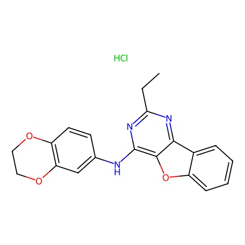 N-(2,3-dihydrobenzo[b][1,4]dioxin-6-yl)-2-ethylbenzofuro[3,2-d]pyrimidin-4-amine hydrochloride structure
