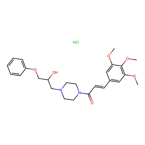 1-[4-(2-Hydroxy-3-phenoxy-propyl)-piperazin-1-yl]-3-(3,4,5-trimethoxy-phenyl)-propenone structure
