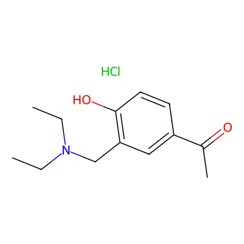 1-{3-[(Diethylamino)methyl]-4-hydroxyphenyl}ethan-1-one hydrochloride structure