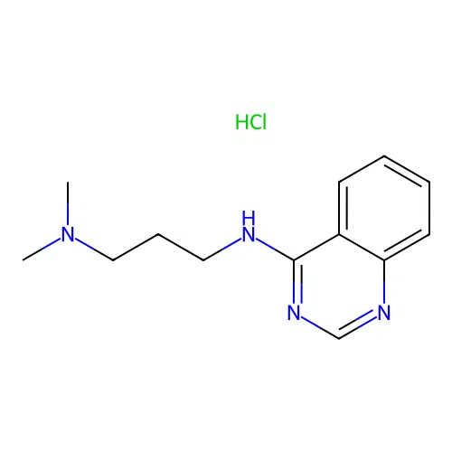 N',N'-dimethyl-N-quinazolin-4-ylpropane-1,3-diamine;hydrochloride structure