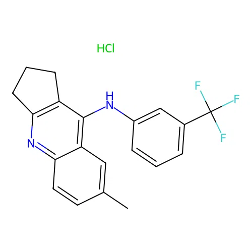 7-methyl-N-(3-(trifluoromethyl)phenyl)-2,3-dihydro-1H-cyclopenta[b]quinolin-9-amine hydrochloride structure