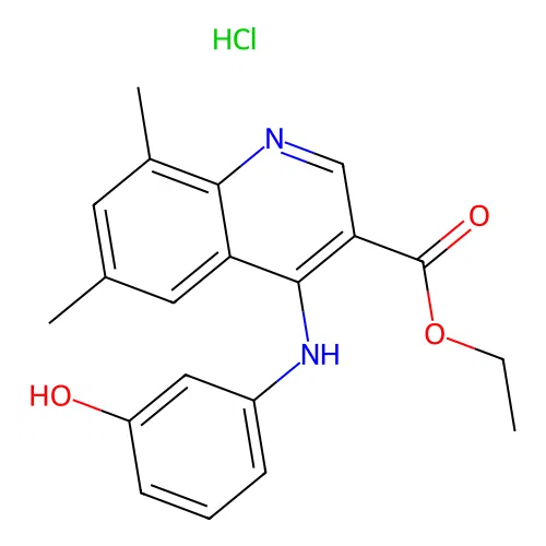Ethyl 4-(3-hydroxyanilino)-6,8-dimethylquinoline-3-carboxylate;hydrochloride structure