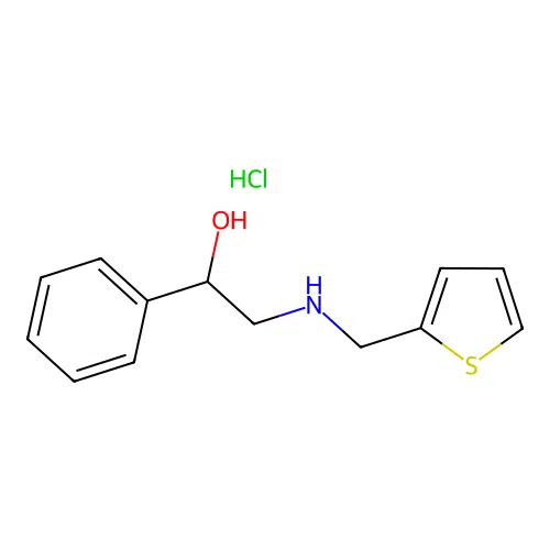 1-Phenyl-2-[(thiophen-2-ylmethyl)-amino]-ethanol hydrochloride structure