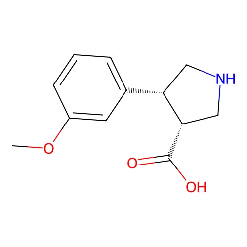 (3R,4R)-4-(3-methoxyphenyl)pyrrolidine-3-carboxylic acid structure