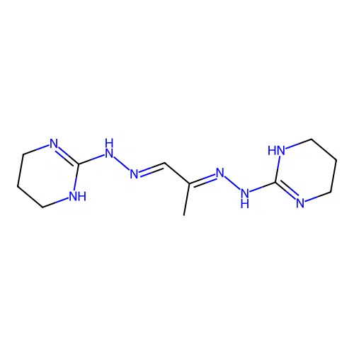 (1E,2E)-2-[2-(1,4,5,6-Tetrahydro-2-pyrimidinyl)hydrazinylidene]propanal 2-(1,4,5,6-tetrahydro-2-pyrimidinyl)hydrazone structure