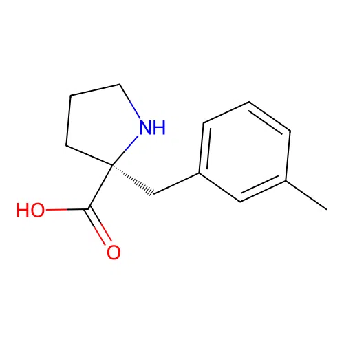 (2S)-2-[(3-methylphenyl)methyl]pyrrolidine-2-carboxylic acid structure