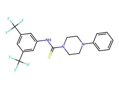 N-[3,5-bis(trifluoromethyl)phenyl]-4-phenylpiperazine-1-carbothioamide structure