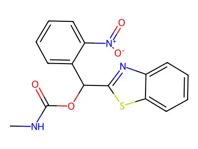 (1,3-Benzothiazol-2-yl-(2-nitrophenyl)methyl) N-methylcarbamate structure