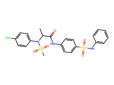 2-[(4-Chlorophenyl)(methylsulfonyl)amino]-N-[4-[(phenylamino)sulfonyl]phenyl]propanamide structure