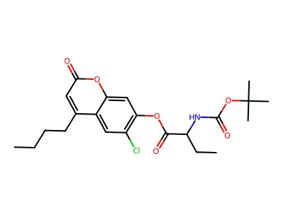 4-butyl-6-chloro-2-oxo-2H-chromen-7-yl 2-[(tert-butoxycarbonyl)amino]butanoate structure
