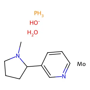 Nicotinium molybdophosphate resin structure
