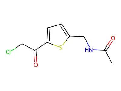 N-((5-(2-chloroacetyl)thiophen-2-yl)methyl)acetamide structure