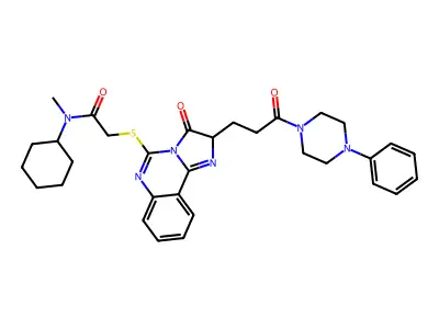 N-cyclohexyl-N-methyl-2-({3-oxo-2-[3-oxo-3-(4-phenylpiperazin-1-yl)propyl]-2H,3H-imidazo[1,2-c]quinazolin-5-yl}sulfanyl)acetamide structure