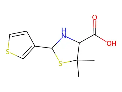 5,5-Dimethyl-2-(3-thienyl)-1,3-thiazolidine-4-carboxylic acid structure