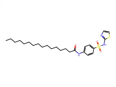 Hexadecanamide, N-[4-[(2-thiazolylamino)sulfonyl]phenyl]- structure