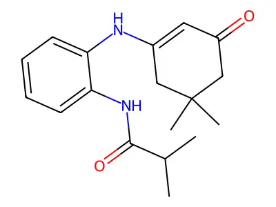 N-(2-((5,5-Dimethyl-3-oxocyclohex-1-enyl)amino)phenyl)-2-methylpropanamide structure