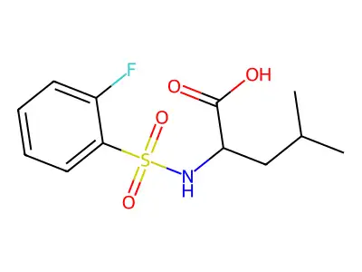 ((2-Fluorophenyl)sulfonyl)leucine structure