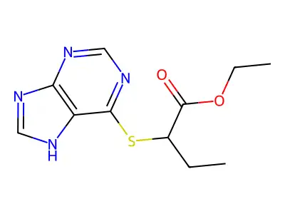 ethyl 2-(9H-purin-6-ylthio)butanoate structure