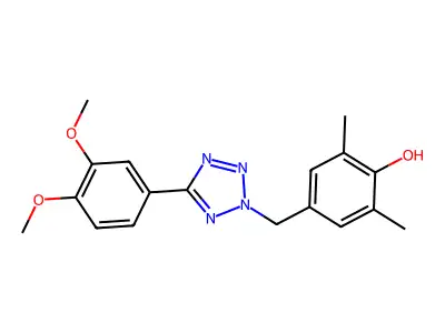 Phenol, 4-((5-(3,4-dimethoxyphenyl)-2H-tetrazol-2-yl)methyl)-2,6-dimethyl- structure