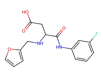 N-(3-fluorophenyl)-N~2~-(furan-2-ylmethyl)-alpha-asparagine structure
