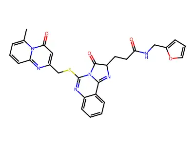 N-[(furan-2-yl)methyl]-3-{5-[({6-methyl-4-oxo-4H-pyrido[1,2-a]pyrimidin-2-yl}methyl)sulfanyl]-3-oxo-2H,3H-imidazo[1,2-c]quinazolin-2-yl}propanamide structure
