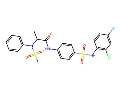 N-[4-[(2,4-dichlorophenyl)sulfamoyl]phenyl]-2-(N-methylsulfonylanilino)propanamide structure