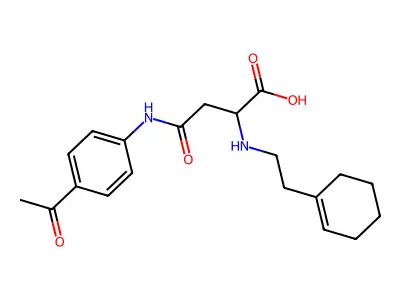 4-(4-Acetylanilino)-2-[2-(cyclohexen-1-yl)ethylamino]-4-oxobutanoic acid structure