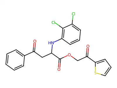 2-Oxo-2-(2-thienyl)ethyl 2-[(2,3-dichlorophenyl)amino]-4-oxo-4-phenylbutanoate structure