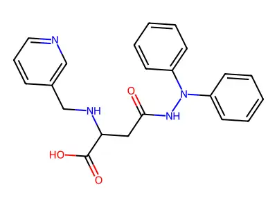 4-(2,2-Diphenylhydrazinyl)-4-oxo-2-(pyridin-3-ylmethylamino)butanoic acid structure