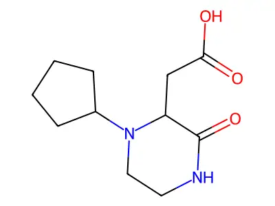 (1-Cyclopentyl-3-oxo-2-piperazinyl)acetic acid structure