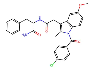 2-[[2-[1-(4-chlorobenzoyl)-5-methoxy-2-methylindol-3-yl]acetyl]amino]-3-phenylpropanamide structure