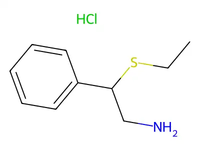 Benzeneethanamine, beta-(ethylthio)-, hydrochloride (1:1) structure