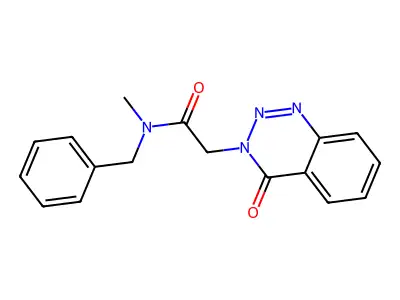N-benzyl-N-methyl-2-(4-oxo-1,2,3-benzotriazin-3(4H)-yl)acetamide structure