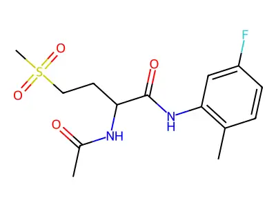 2-acetamido-N-(5-fluoro-2-methylphenyl)-4-(methylsulfonyl)butanamide structure