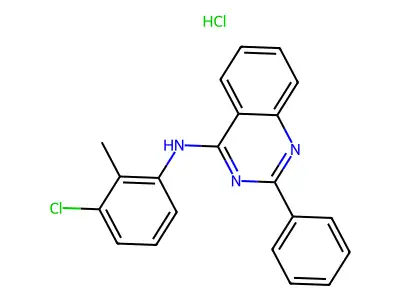 N-(3-chloro-2-methylphenyl)-2-phenylquinazolin-4-amine hydrochloride structure
