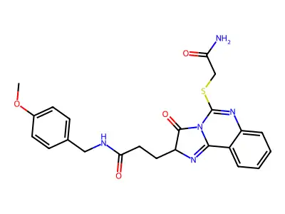 3-{5-[(carbamoylmethyl)sulfanyl]-3-oxo-2H,3H-imidazo[1,2-c]quinazolin-2-yl}-N-[(4-methoxyphenyl)methyl]propanamide structure