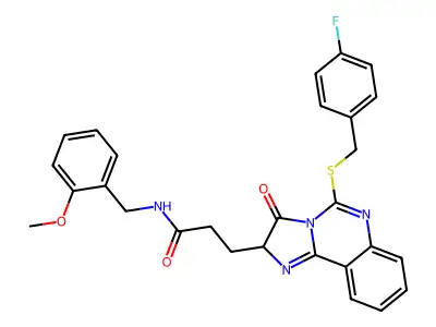 3-(5-{[(4-fluorophenyl)methyl]sulfanyl}-3-oxo-2H,3H-imidazo[1,2-c]quinazolin-2-yl)-N-[(2-methoxyphenyl)methyl]propanamide structure