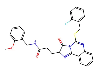 3-(5-{[(2-fluorophenyl)methyl]sulfanyl}-3-oxo-2H,3H-imidazo[1,2-c]quinazolin-2-yl)-N-[(2-methoxyphenyl)methyl]propanamide structure