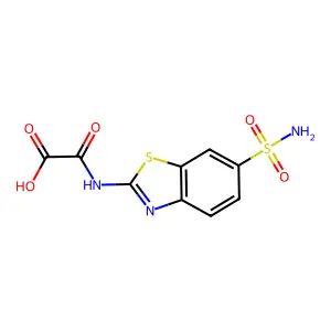 2-((6-(Aminosulfonyl)-2-benzothiazolyl)amino)-2-oxoacetic acid structure