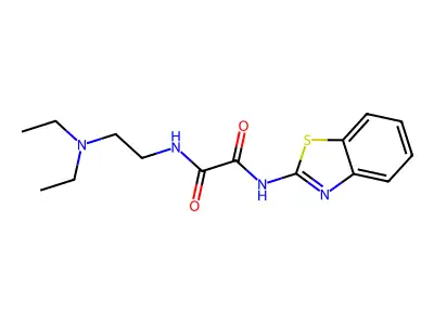 Ethanediamide, N-2-benzothiazolyl-N'-(2-(diethylamino)ethyl)- structure