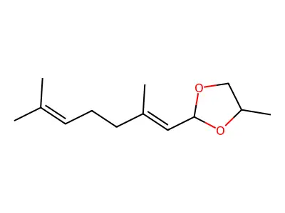 1,3-Dioxolane, 2-(2,6-dimethyl-1,5-heptadienyl)-4-methyl- structure